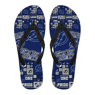 Color of Pride Flag Tampa Bay Lightning Flip Flops