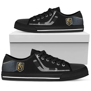 Artistic Scratch Of Vegas Golden Knights Low Top Shoes