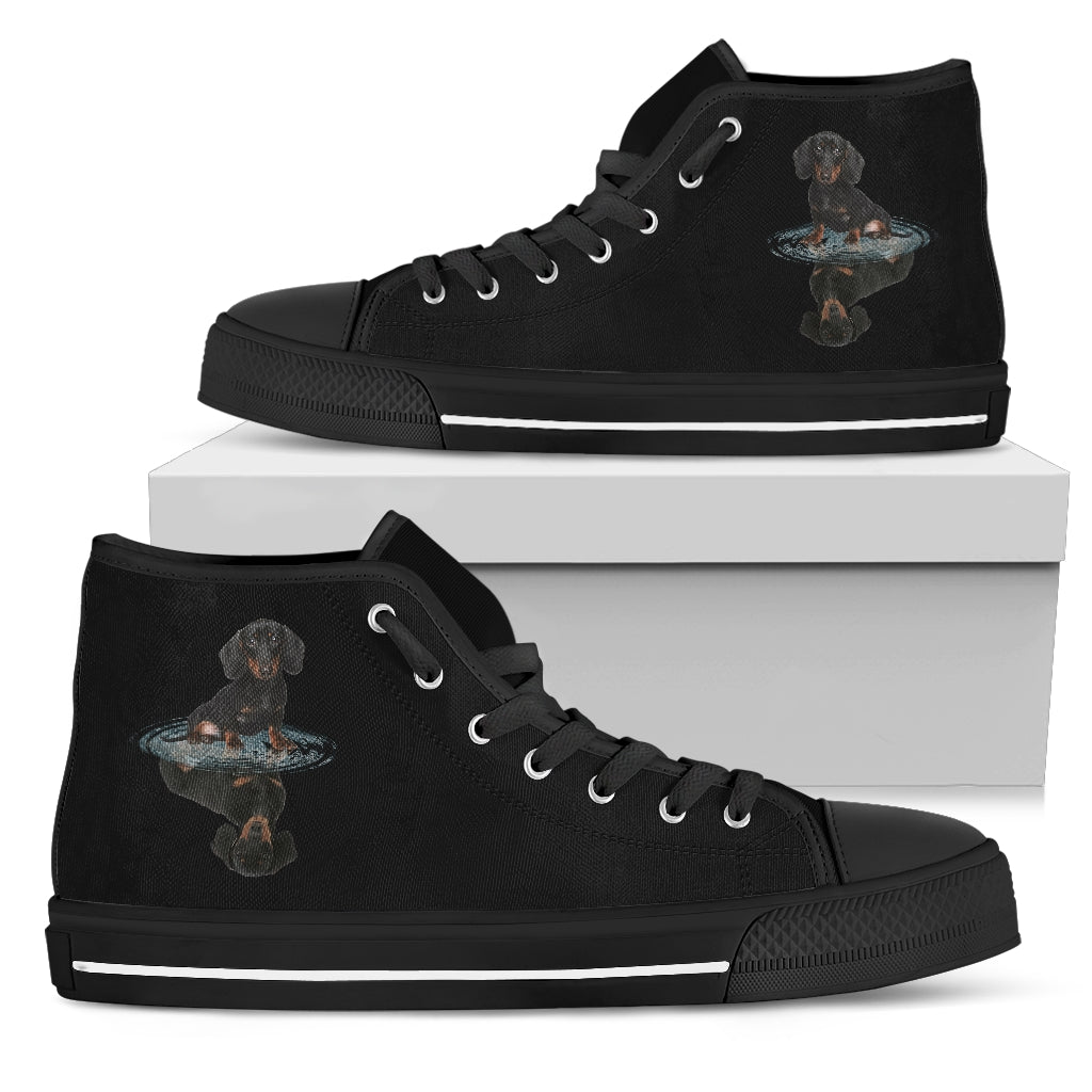 Dachshund Dream Reflect Water High Top Shoes