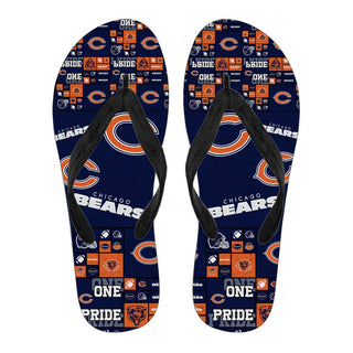 Color of Pride Flag Chicago Bears Flip Flops