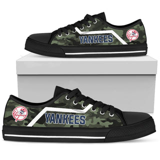 Camo New York Yankees Logo Low Top Shoes