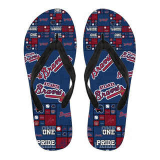 Color of Pride Flag Atlanta Braves Flip Flops