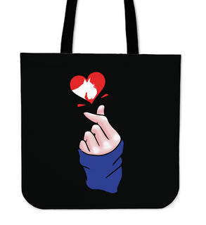 Heart Shape Schnauzer Tote Bags