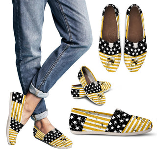 Vintage Star America Flag Georgia Tech Yellow Jackets Women Casual Shoes