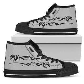 Horse in Grey Cool High Top Shoes