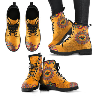 Golden Boho Flower Minnesota Wild Leather Boots