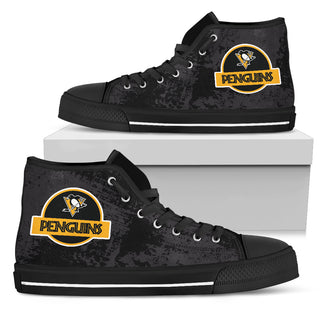Cute Jurassic Park Pittsburgh Penguins High Top Shoes