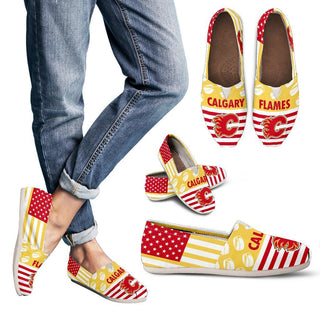 Proud of American Flag Calgary Flames Casual Shoes