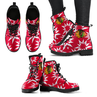 Dizzy Motion Amazing Designs Logo Chicago Blackhawks Boots