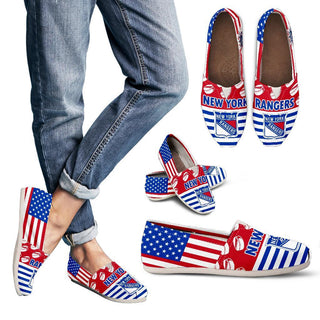 Proud of American Flag New York Rangers Casual Shoes