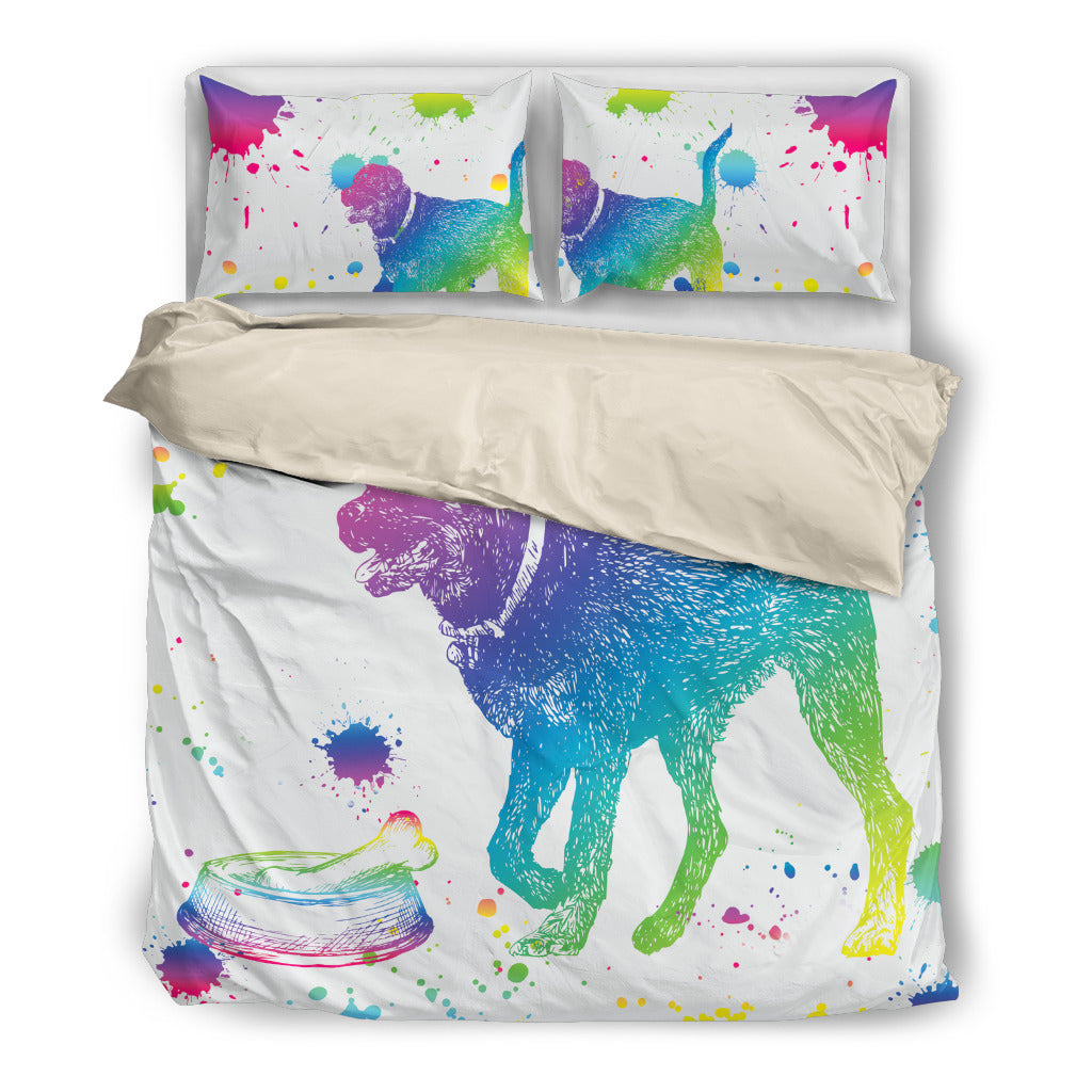 Rottweiler Watercolor White Background Bedding Sets