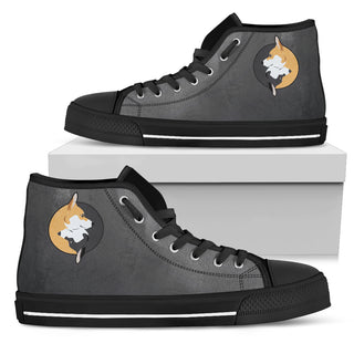 Yin Yang Style Corgi High Top Shoes