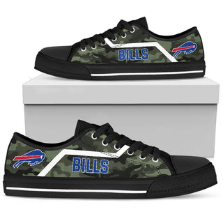 Camo Buffalo Bills Logo Low Top Shoes