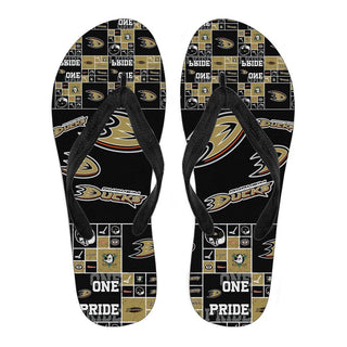 Color of Pride Flag Anaheim Ducks Flip Flops