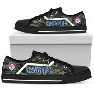 Camo Texas Rangers Logo Low Top Shoes