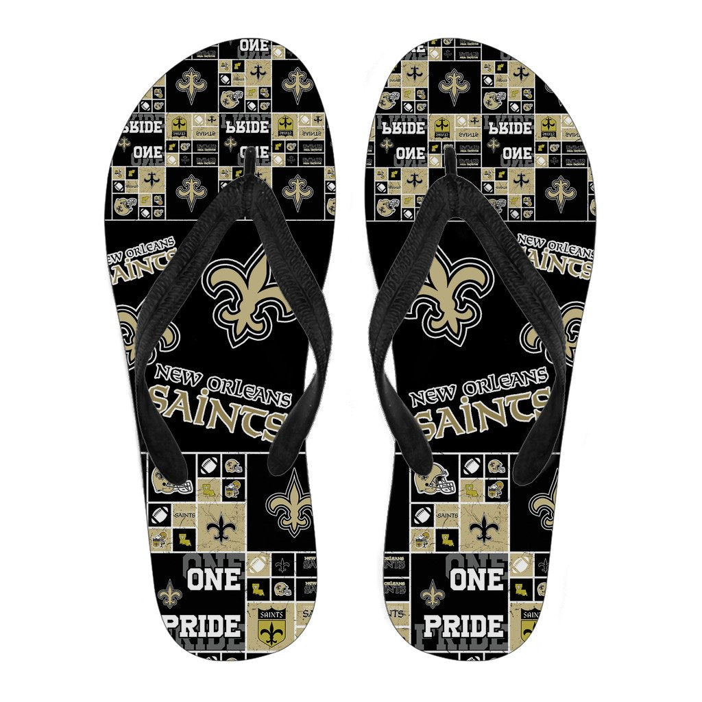 Color of Pride Flag New Orleans Saints Flip Flops