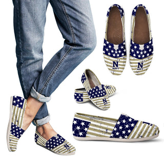 Vintage Star America Flag Navy Midshipmen Women Casual Shoes