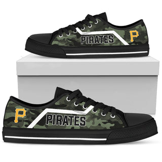 Camo Pittsburgh Pirates Logo Low Top Shoes