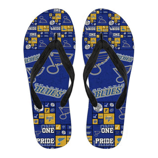 Color of Pride Flag St. Louis Blues Flip Flops