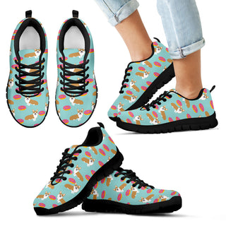 Retro Donuts Pattern Corgi Sneakers