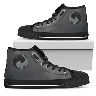 Yin Yang Style Schnauzer High Top Shoes