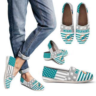 Proud of American Flag Miami Dolphins Casual Shoes