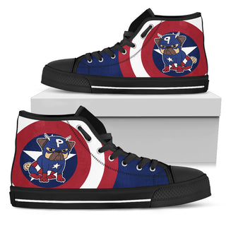 Funny Pug High Top Shoes Captain Pug 2