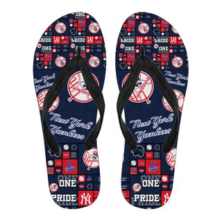 Color of Pride Flag New York Yankees Flip Flops