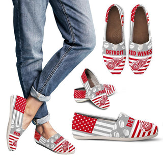 Proud of American Flag Detroit Red Wings Casual Shoes