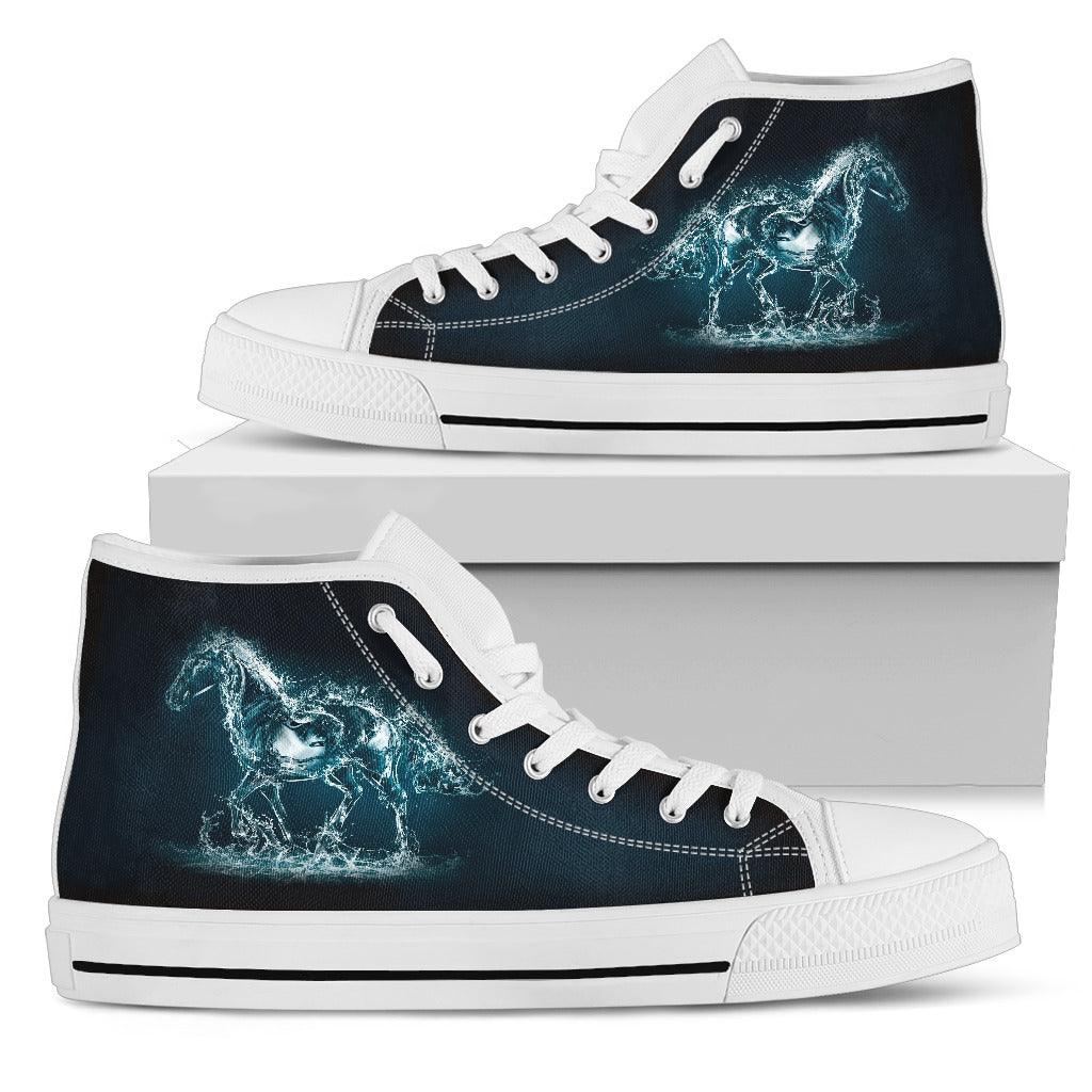 Water Art Mystery Horse High Top Shoes