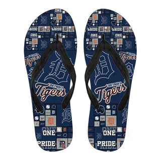 Color of Pride Flag Detroit Tigers Flip Flops