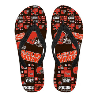 Color of Pride Flag Cleveland Browns Flip Flops