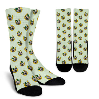 Nice Pug Socks - Irish Pug Pattern is a cool gift for friends