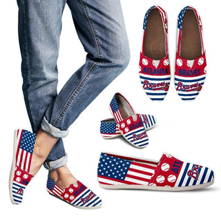 Proud of American Flag Atlanta Braves Casual Shoes