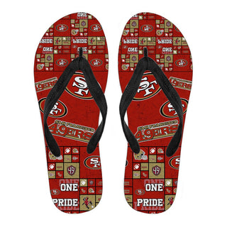 Color of Pride Flag San Francisco 49ers Flip Flops