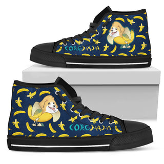 Funny Corgi High Top Shoes Corgnana