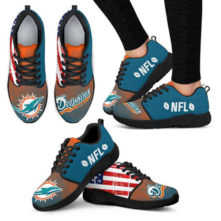 Awesome Fashion Miami Dolphins Shoes Athletic Sneakers