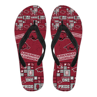 Color of Pride Flag Arkansas Razorbacks Flip Flops