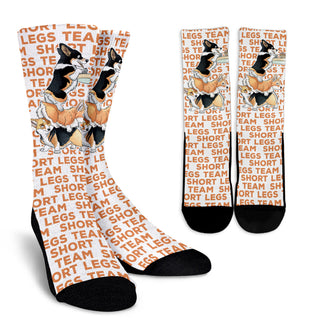 Funny Corgi Socks - Short Legs Team Pattern Crew Socks