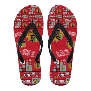 Color of Pride Flag Chicago Blackhawks Flip Flops