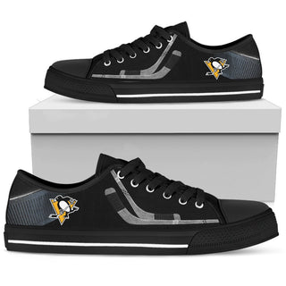 Artistic Scratch Of Pittsburgh Penguins Low Top Shoes
