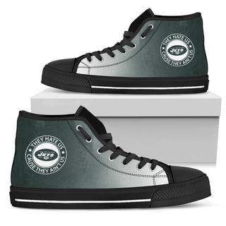 Cool They Hate Us Cause They Ain't Us New York Jets High Top Shoes