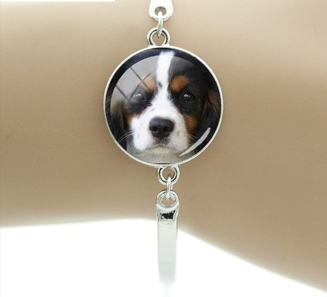 Cute Retriever Luby Brown Labrador Retriever Greyhound Round Glass Bracelets