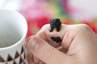 Love Dog Pug Dog Rings