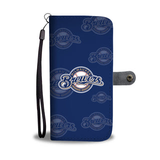 Milwaukee Brewers Logo Background Wallet Phone Cases