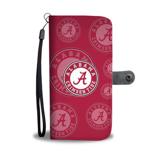 Alabama Crimson Tide Logo Background Wallet Phone Cases