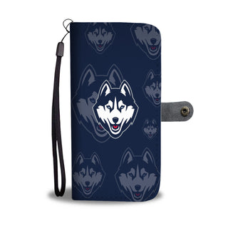 Connecticut Huskies Logo Background Wallet Phone Cases