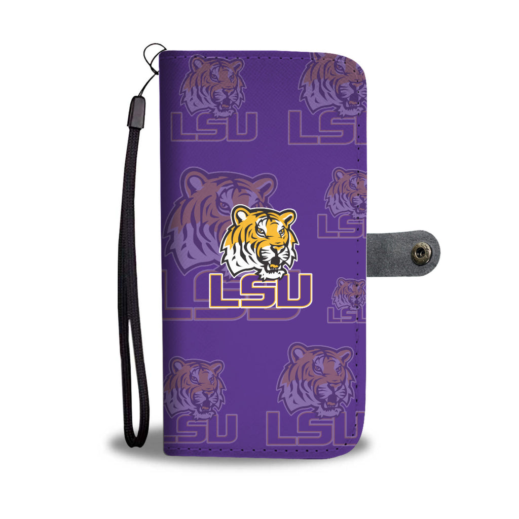 LSU Tigers Logo Background Wallet Phone Cases