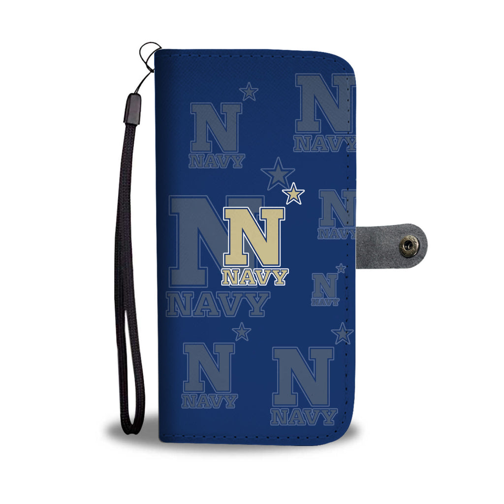 Navy Midshipmen Logo Background Wallet Phone Cases