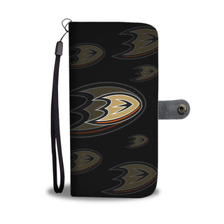 Anaheim Ducks Logo Background Wallet Phone Cases